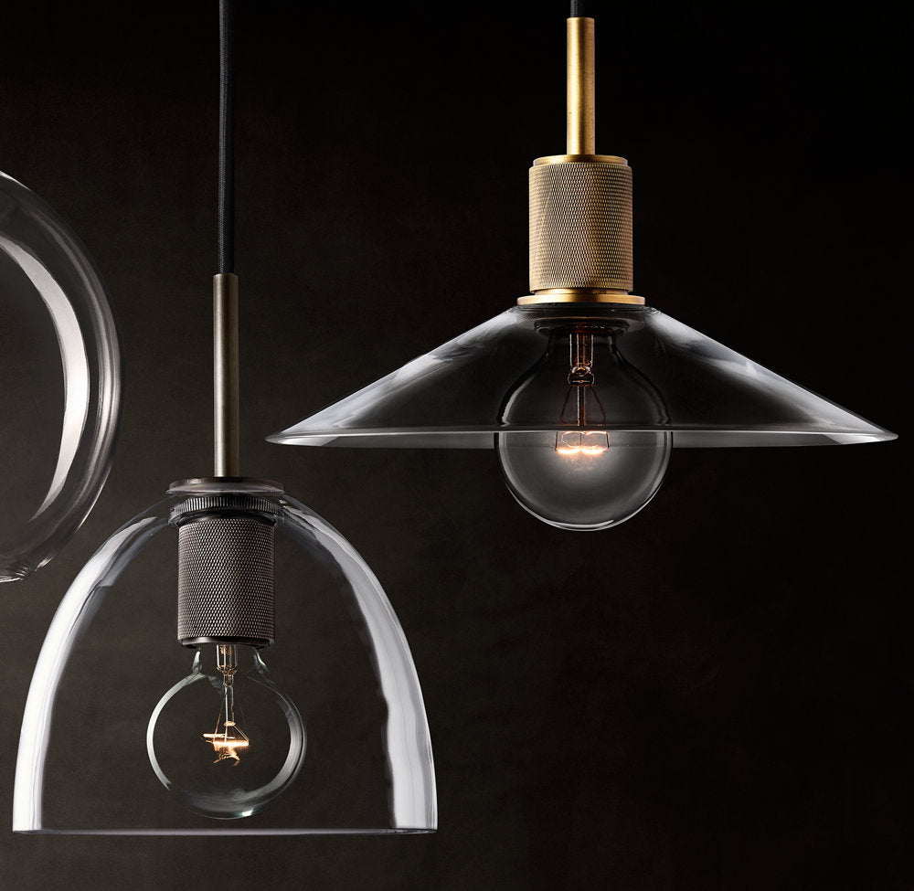 UTILITAIRE GLASS SLOPE SHADE PENDANT