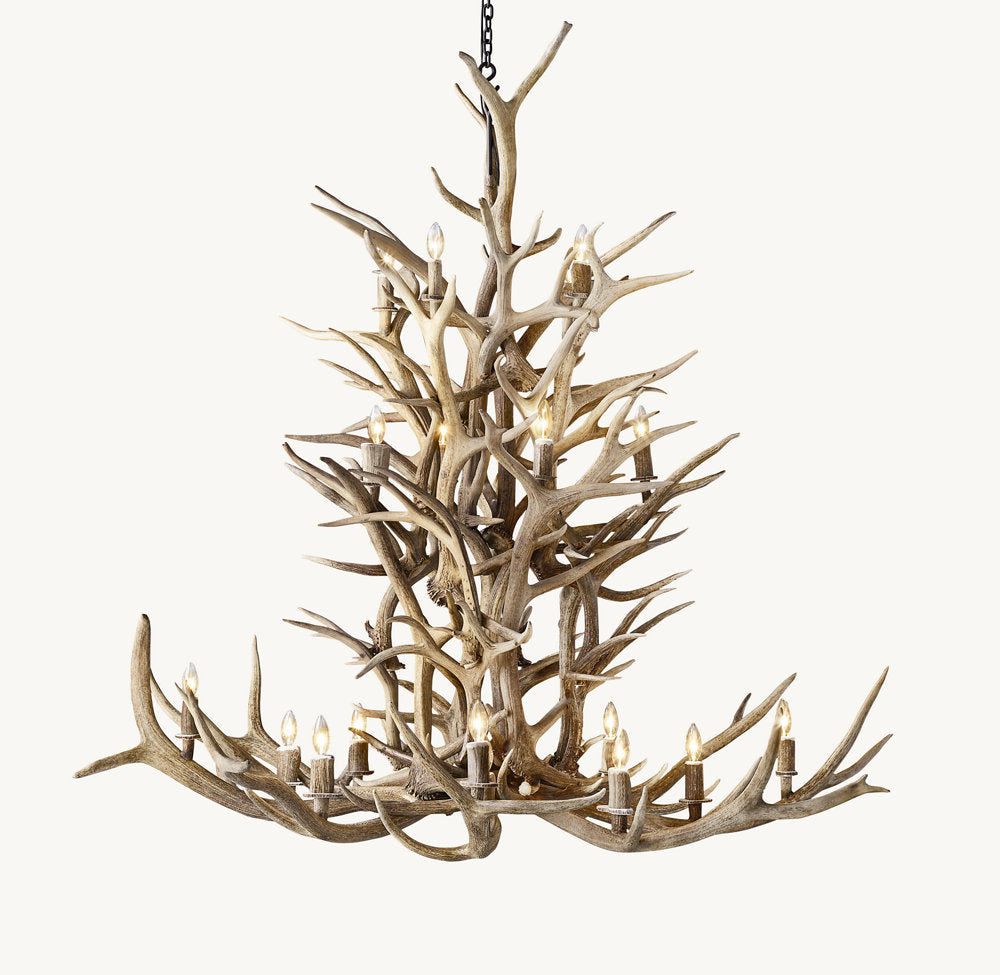 NATURAL ANTLER CHANDELIER 66"
