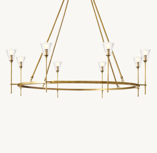 TORCHE DE VERRE ROUND CHANDELIER 58"