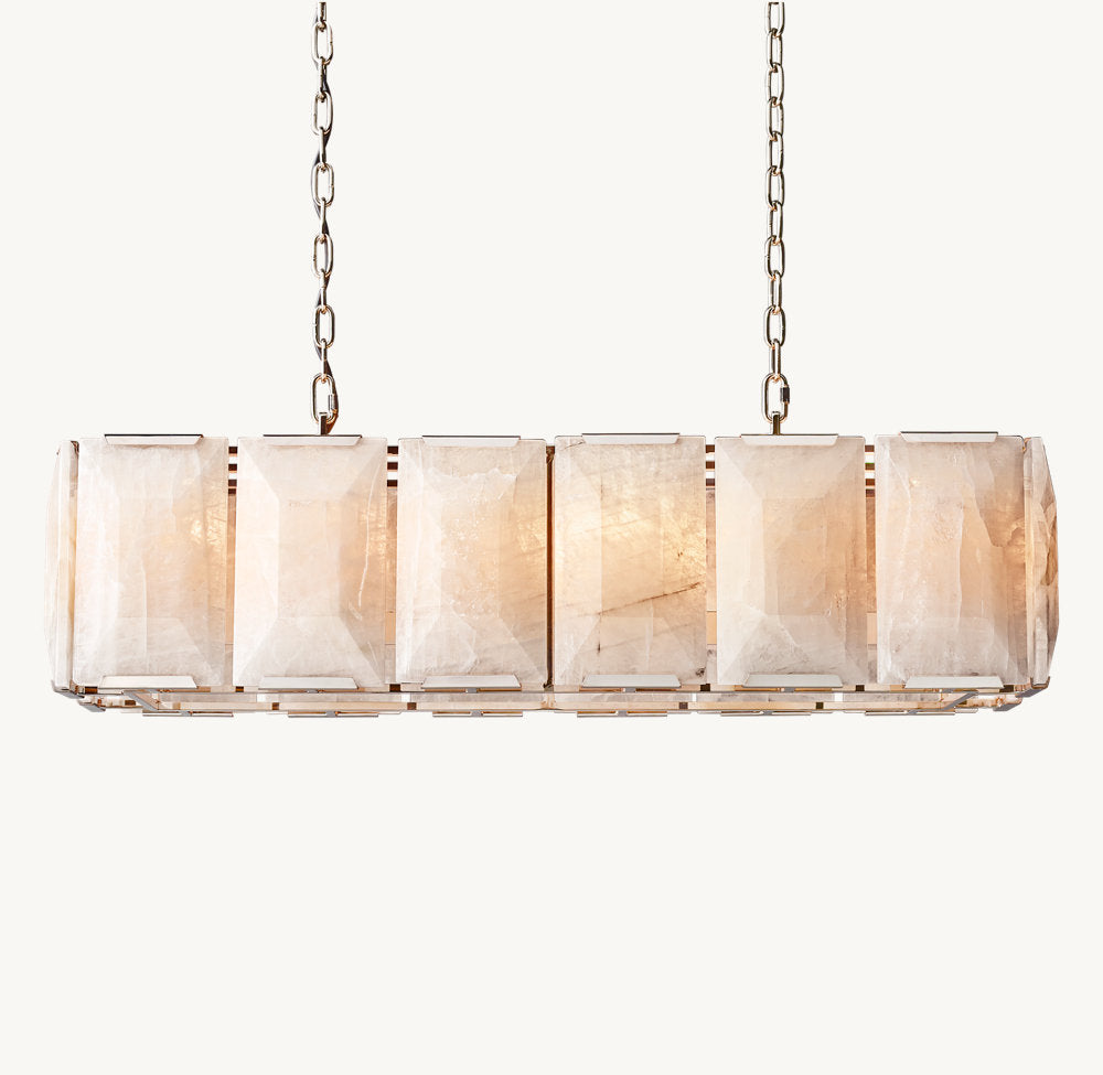 HARLOW CALCITE RECTANGULAR CHANDELIER 42"
