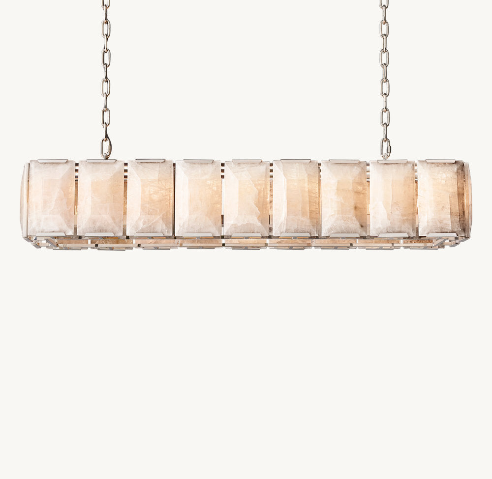 HARLOW CALCITE RECTANGULAR CHANDELIER 62"