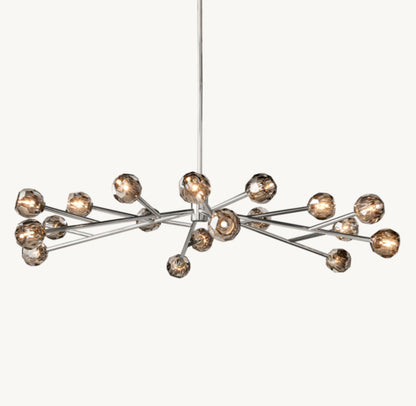 BOULE DE CRISTAL SMOKE GLASS ROUND CHANDELIER 72"