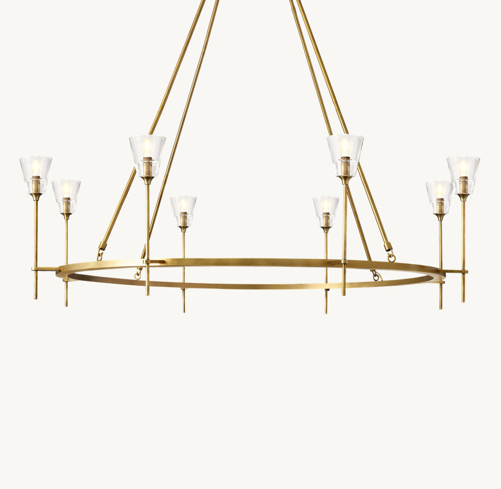 TORCHE DE VERRE ROUND CHANDELIER 58"