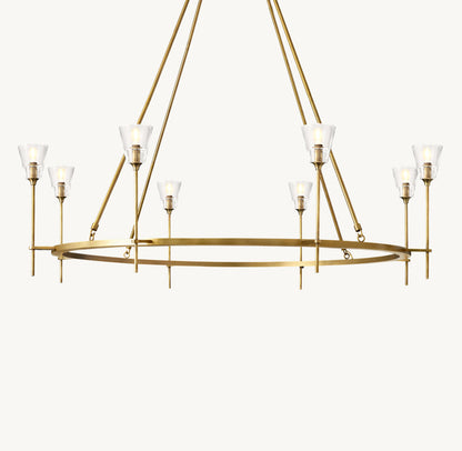 TORCHE DE VERRE ROUND CHANDELIER 58"