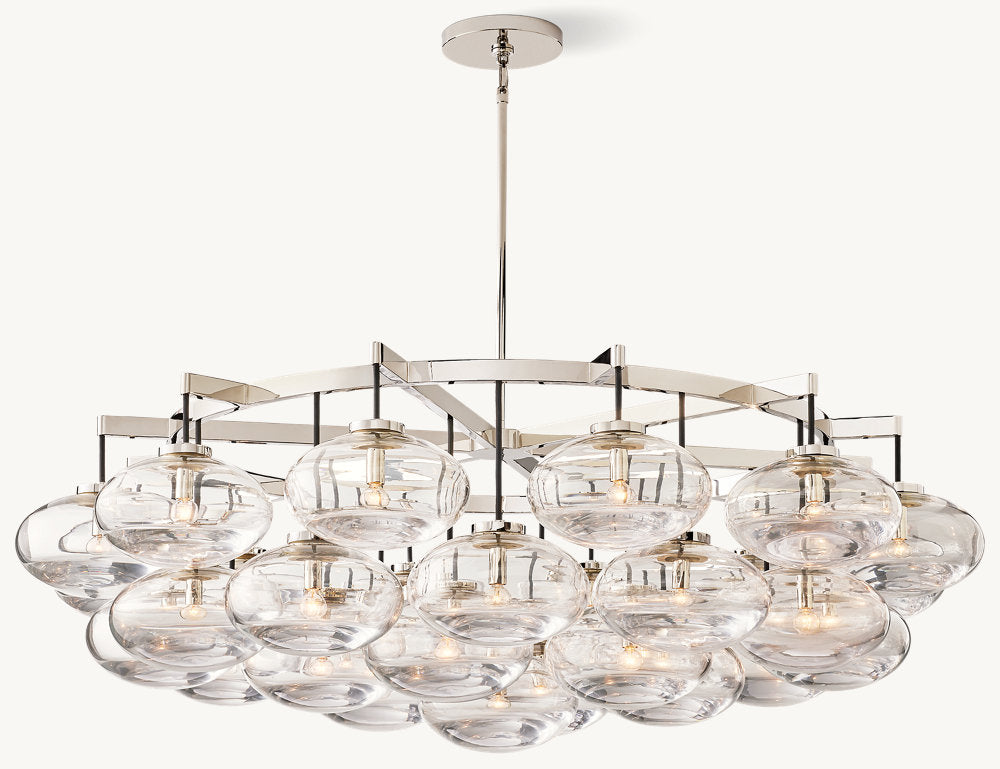 CABRETTE CLEAR GLASS ROUND CHANDELIER 60"