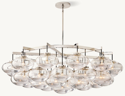 CABRETTE CLEAR GLASS ROUND CHANDELIER 60"