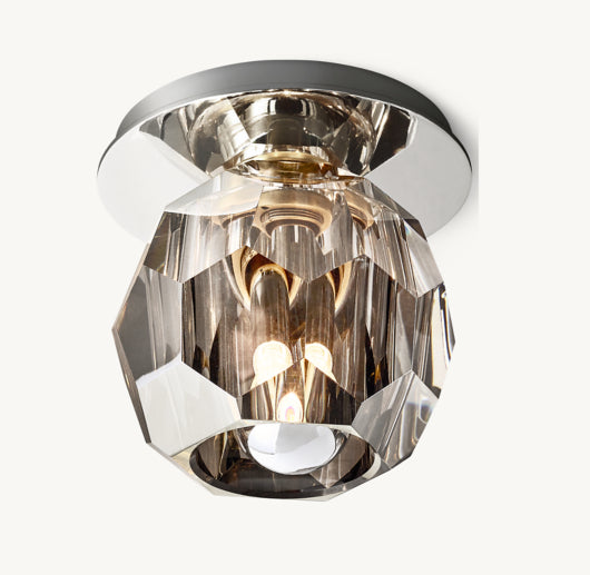 BOULE DE CRISTAL SMOKE GLASS PETITE FLUSHMOUNT