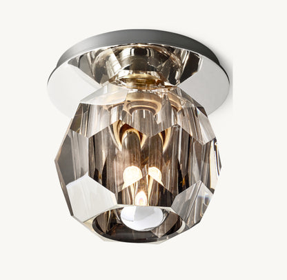 BOULE DE CRISTAL SMOKE GLASS PETITE FLUSHMOUNT