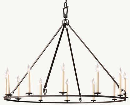 19TH C. ENGLISH OPENWORK ROUND CHANDELIER 50"