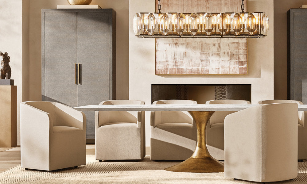 HARLOW CRYSTAL RECTANGULAR CHANDELIER 62"