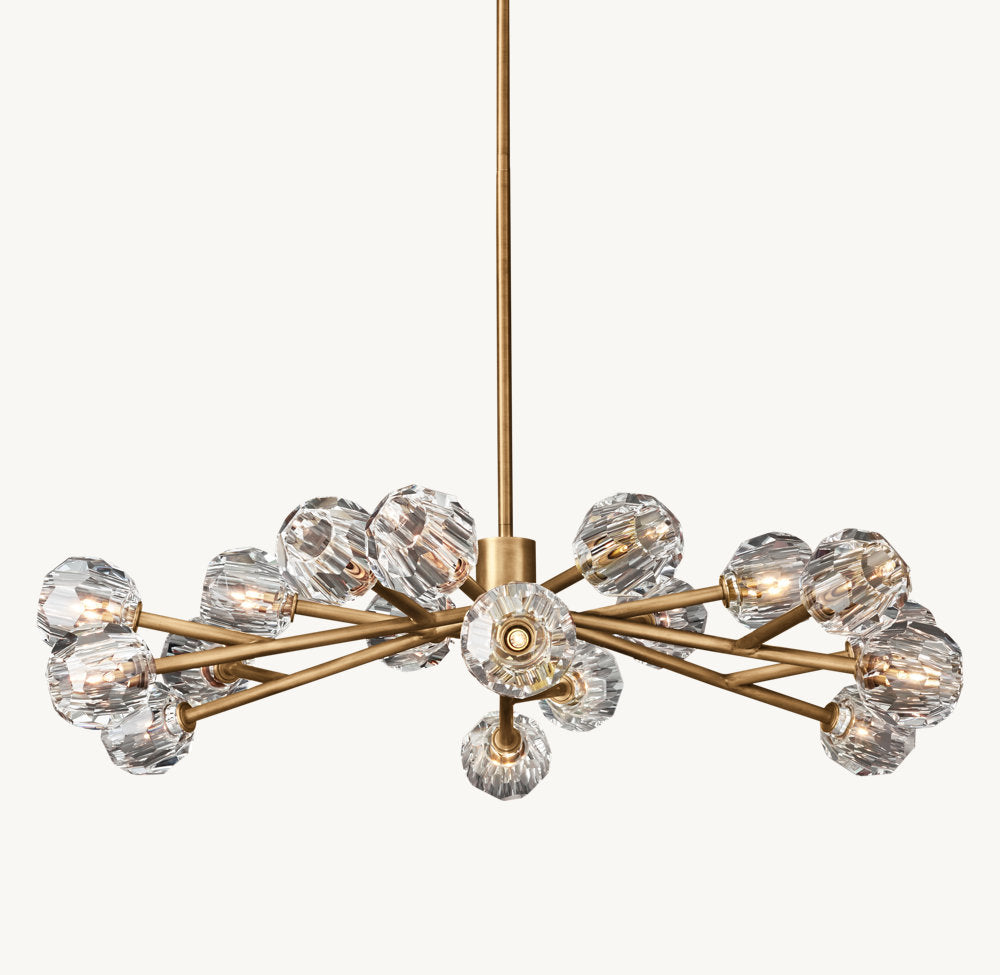 BOULE DE CRISTAL CLEAR GLASS ROUND CHANDELIER 48"