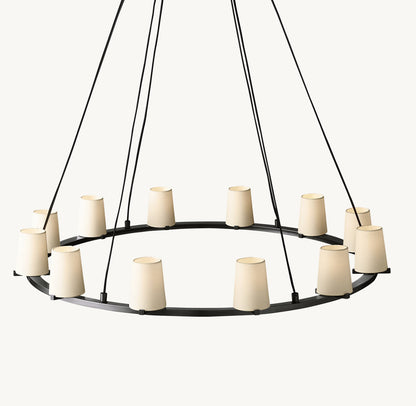 PAUILLAC FABRIC SHADE ROUND CHANDELIER 48"