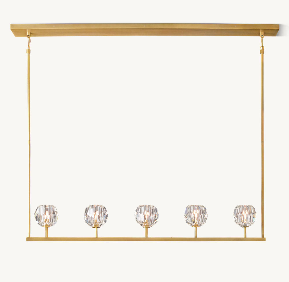 BOULE DE CRISTAL CLEAR GLASS LINEAR CHANDELIER 48"
