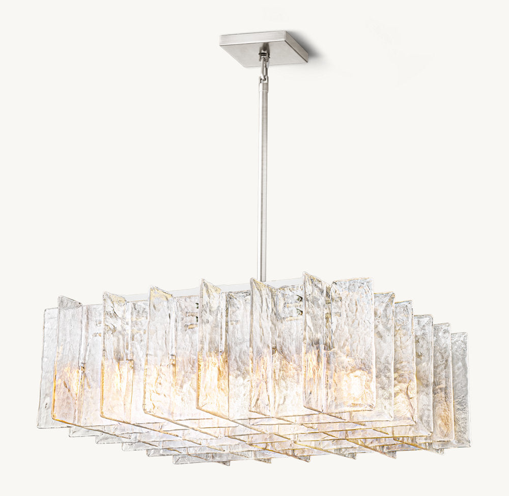 LATTICE SQUARE CHANDELIER 37"
