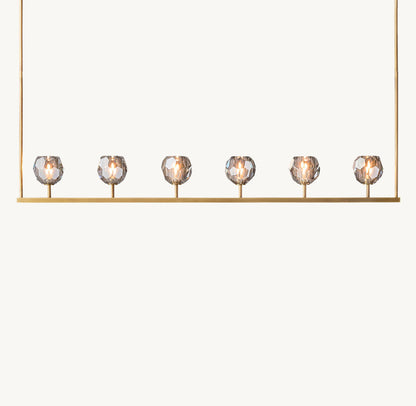 BOULE DE CRISTAL SMOKE GLASS LINEAR CHANDELIER 60"