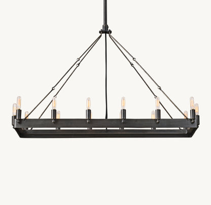 CAMINO VINTAGE FILAMENT RECTANGULAR CHANDELIER 41"