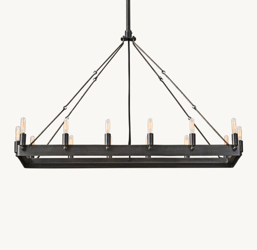 CAMINO VINTAGE FILAMENT RECTANGULAR CHANDELIER 41"