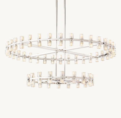 ARCACHON LED ROUND TWO-TIER CHANDELIER 60"