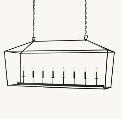 19TH C. ENGLISH OPENWORK RECTANGULAR CHANDELIER 72"