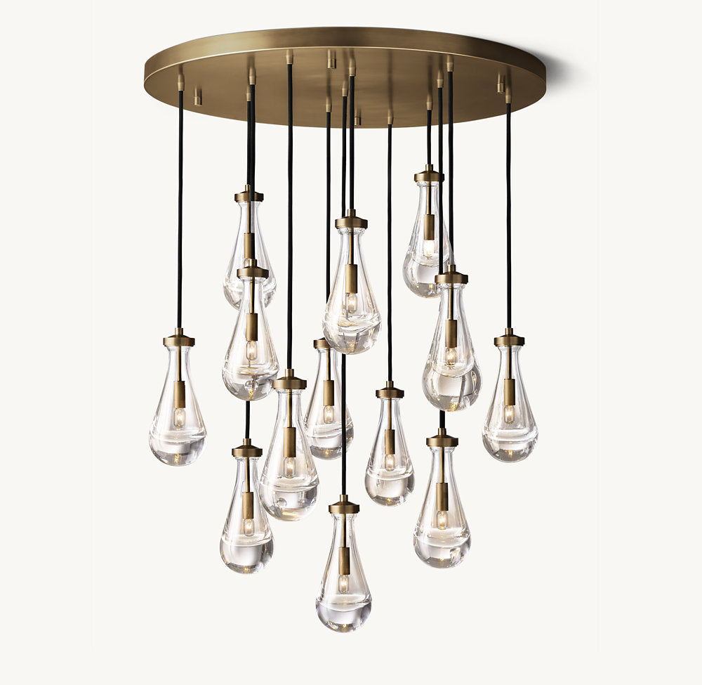 RAIN ROUND CHANDELIER 36"