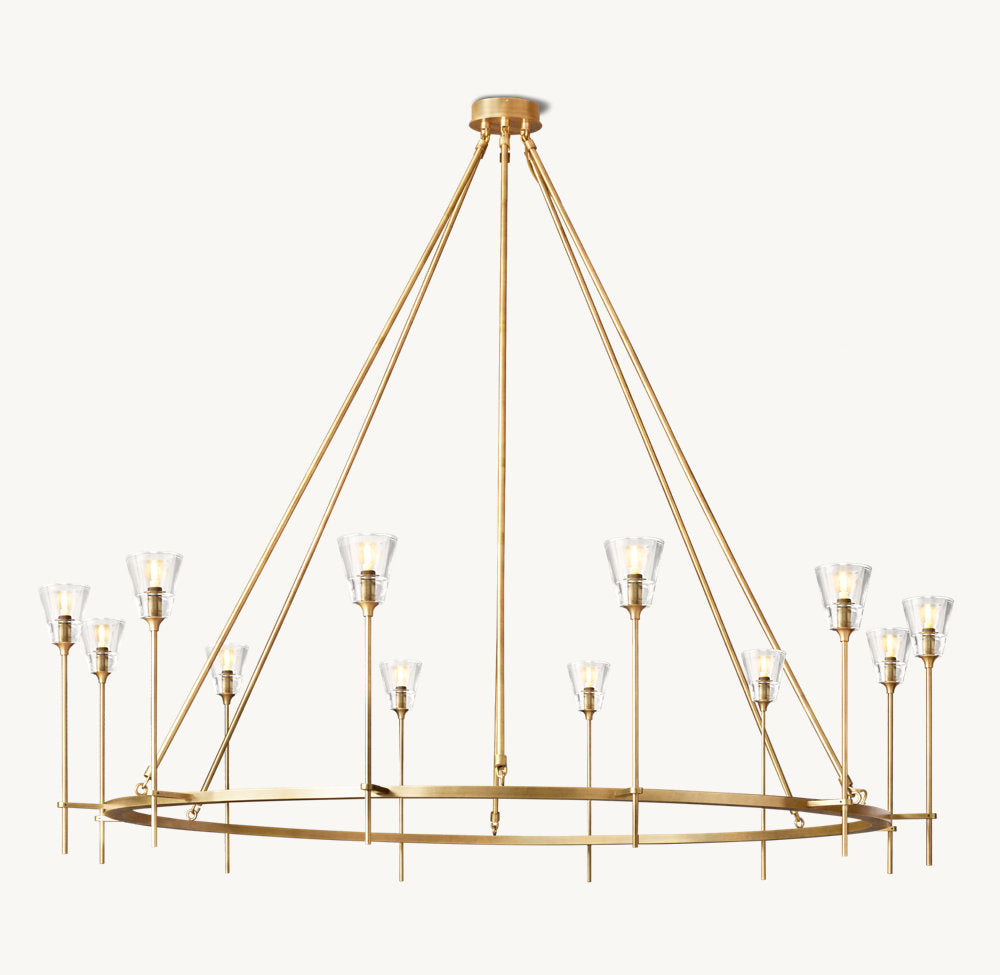 TORCHE DE VERRE ROUND CHANDELIER 70"