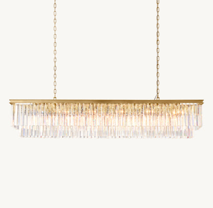 1920S ODEON RECTANGULAR CHANDELIER 72"