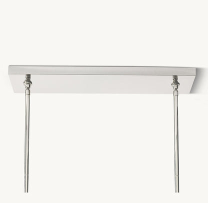 BOULE DE CRISTAL CLEAR GLASS DOUBLE LINEAR CHANDELIER 60"