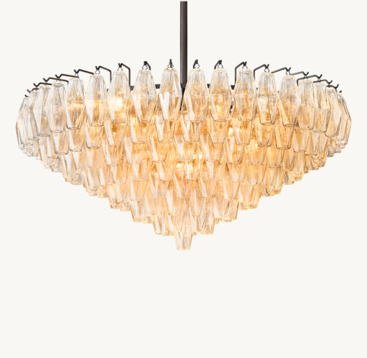 CHIARA CLEAR GLASS TIERED ROUND CHANDELIER 37"
