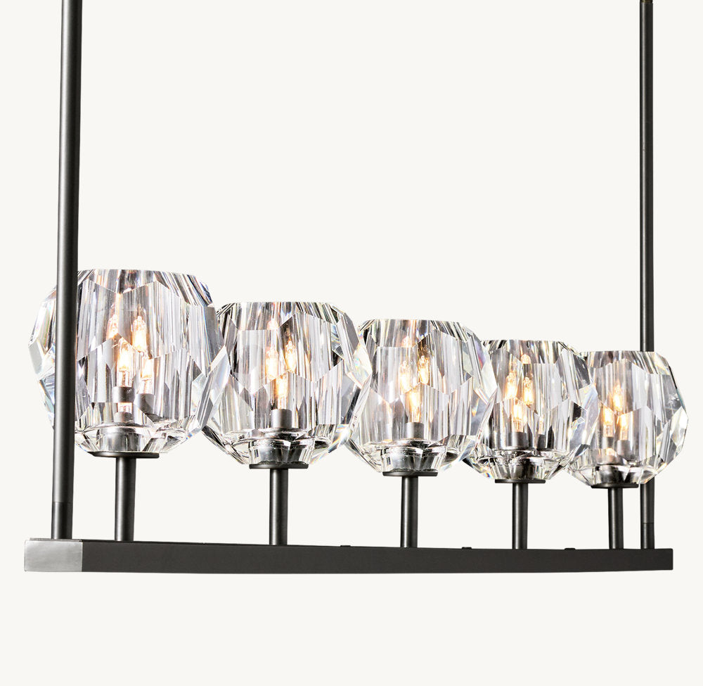 BOULE DE CRISTAL CLEAR GLASS LINEAR CHANDELIER 48"