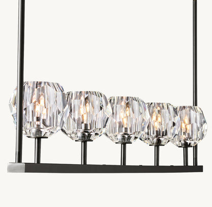 BOULE DE CRISTAL CLEAR GLASS LINEAR CHANDELIER 48"
