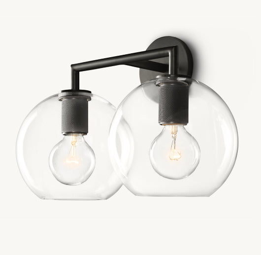 UTILITAIRE GLOBE SHADE DOUBLE SCONCE