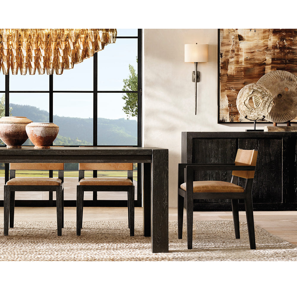 CHIARA SMOKE GLASS TIERED RECTANGULAR CHANDELIER 54"