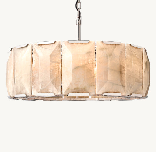 HARLOW CALCITE ROUND CHANDELIER 31"