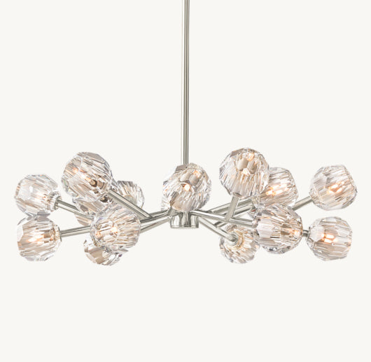 BOULE DE CRISTAL CLEAR GLASS ROUND CHANDELIER 36"