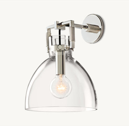 MACHINIST GLASS CLOCHE SCONCE 10"