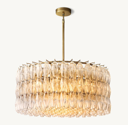 CHIARA CLEAR GLASS ROUND CHANDELIER 37"