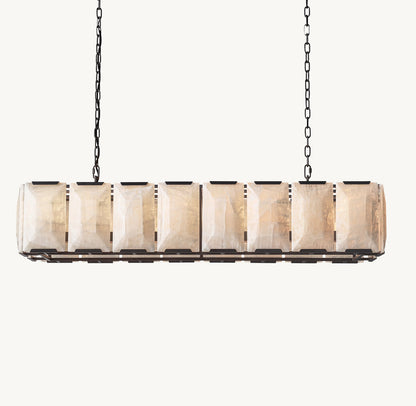 HARLOW CALCITE RECTANGULAR CHANDELIER 54"
