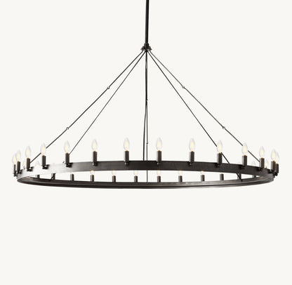 CAMINO VINTAGE CANDELABRA ROUND CHANDELIER 63"