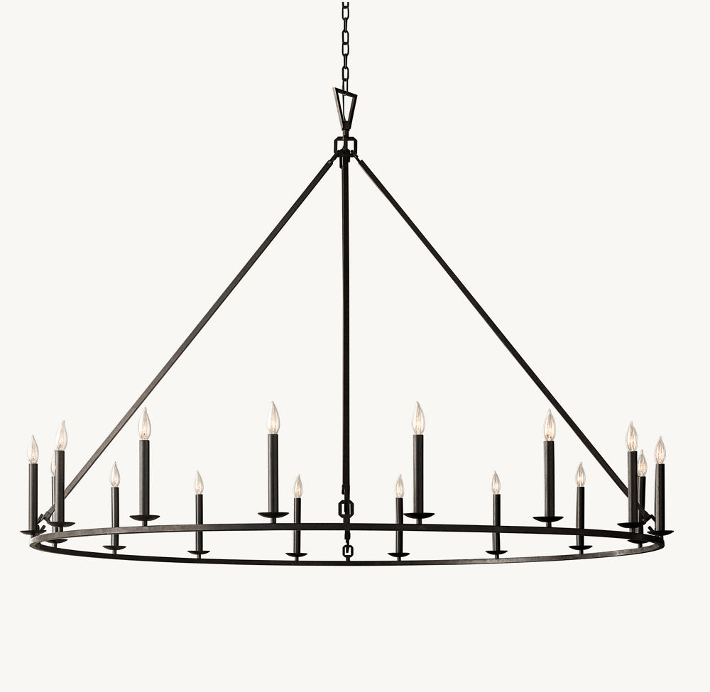 19TH C. ENGLISH OPENWORK ROUND CHANDELIER 72"