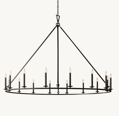 19TH C. ENGLISH OPENWORK ROUND CHANDELIER 72"