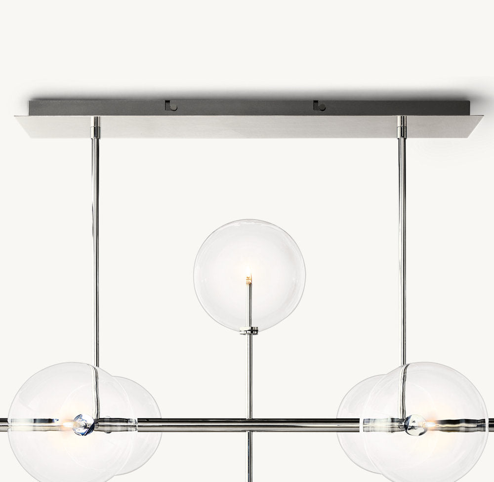 GLASS GLOBE MOBILE LINEAR CHANDELIER
