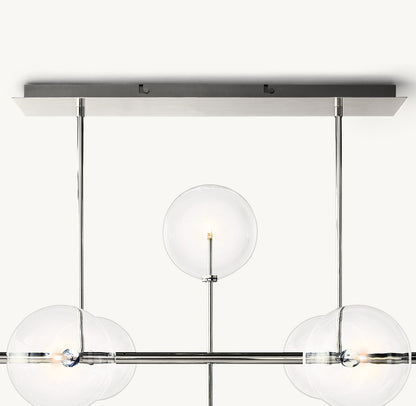 GLASS GLOBE MOBILE LINEAR CHANDELIER