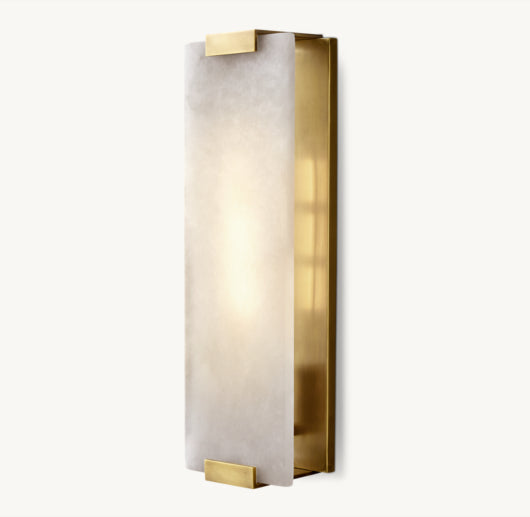 HAND-CARVED ALABASTER GRAND SCONCE