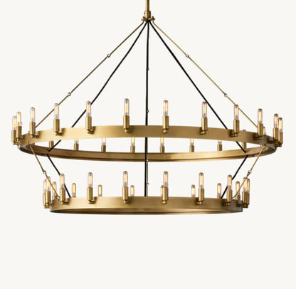 CAMINO VINTAGE FILAMENT TWO-TIER CHANDELIER 50"