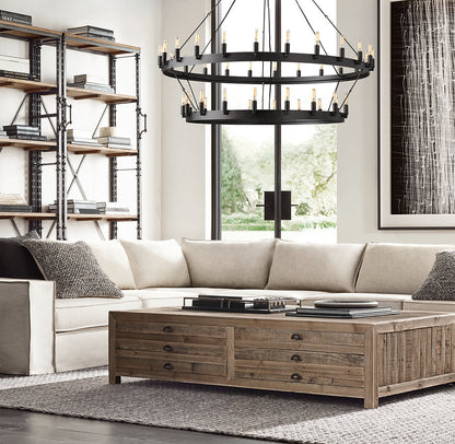 CAMINO VINTAGE FILAMENT TWO-TIER CHANDELIER 50"