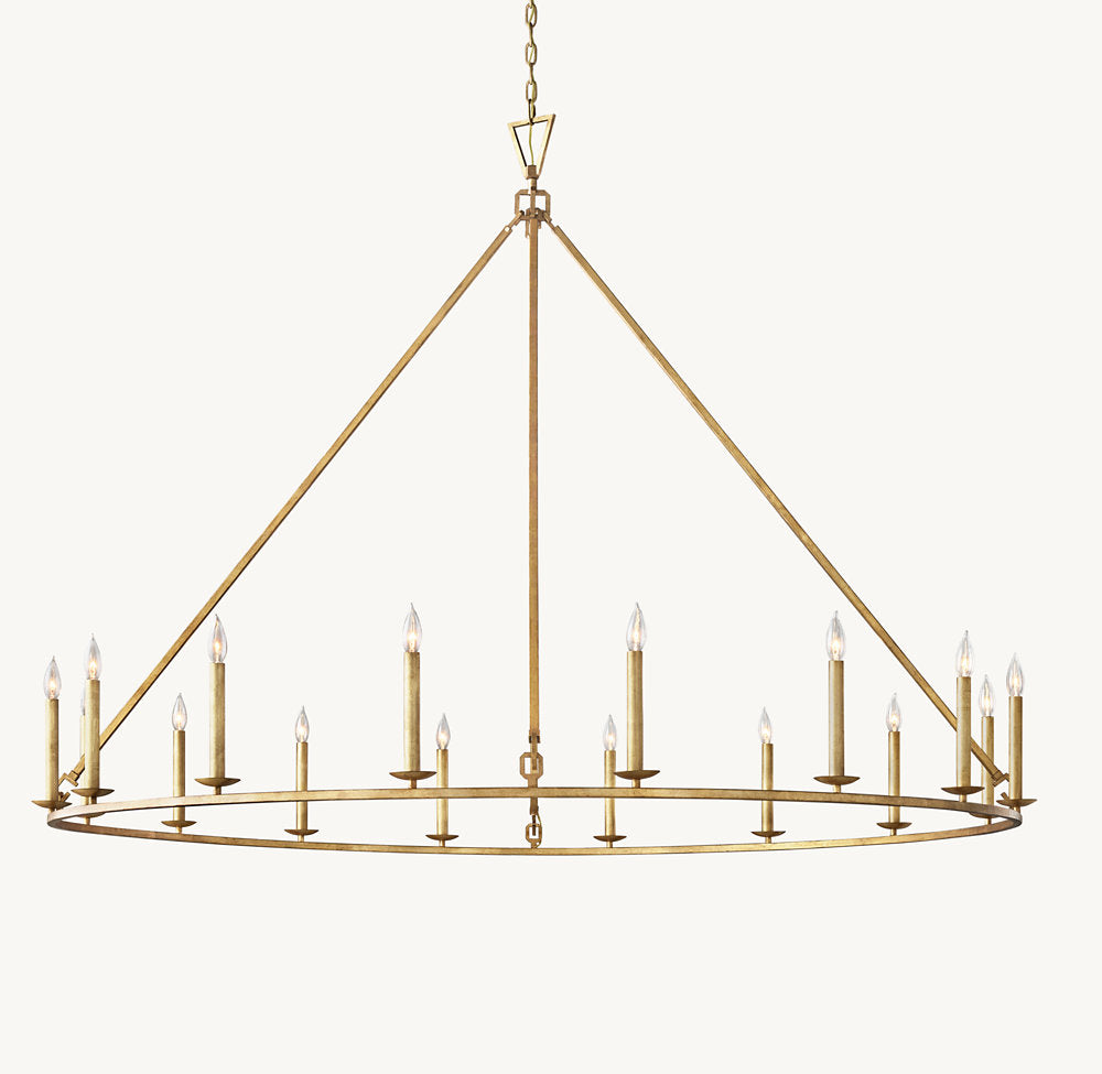 19TH C. ENGLISH OPENWORK ROUND CHANDELIER 72"