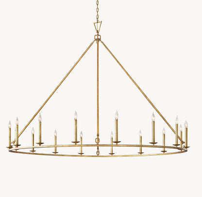 19TH C. ENGLISH OPENWORK ROUND CHANDELIER 72"