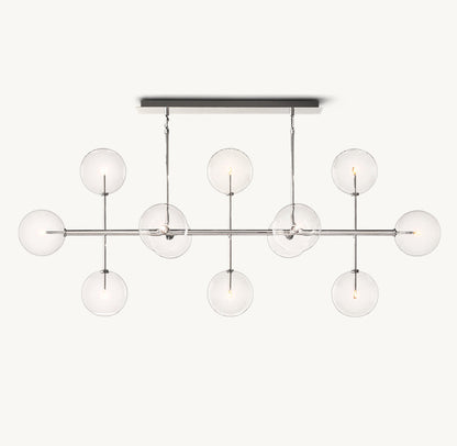 GLASS GLOBE MOBILE LINEAR CHANDELIER