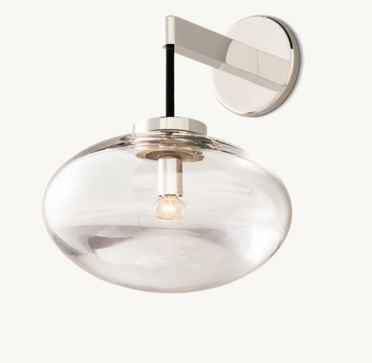 CABRETTE CLEAR GLASS SCONCE