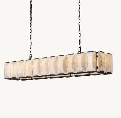 HARLOW CALCITE RECTANGULAR CHANDELIER 74"
